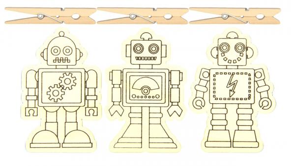 Holzklammern Roboter